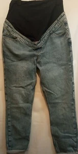 New Look Maternity Light Blue Acid Wash Over The Bump Mom Jeans Size 12 - Picture 1 of 5