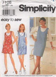 Simplicity Sewing Pattern 7108 EASY Pinafore Dress or Shorts Size 18 - 24 New - Picture 1 of 13