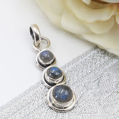 Labradorit Anhänger Silber 925 pendant  blaugrün Sterlingsilber 3s   ts - Bild 1 von 4