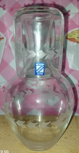 Kristallkaraffe und Glas - Kristallmeister - E. BOURDON - Nachtkaraffe - Bild 1 von 5