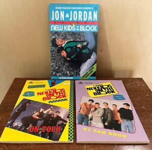 Vintage 1990's New Kids on the Block Books set of 3 On Tour Fan Book Jon Jordan