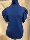 New  Bydesign Womens Puff-Blue Color Knit Top X- Large