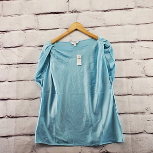 Banana Republic Top Womens Large Short Cap Sleeves Pullover Blue NWT - Picture 1 of 10