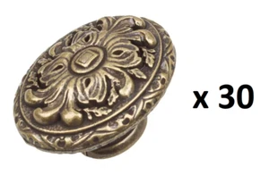 *30* GlideRite 2 in. Dia Antique Brass Old World Ornate Oval Cabinet Knob *NEW* - Picture 1 of 6