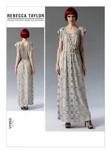 Vogue Designer Rebecca Taylor Mock Wickel Mieder Maxikleid Muster V1352 Gr. 8 ~ 24 - Bild 1 von 5