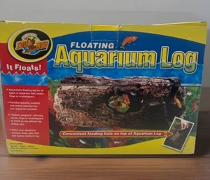 New Zoo Med Aquarium Floating Faux Log Fish Frog Newt Tree Cave Tunnel Hideout L - Picture 1 of 10