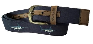 Cinturón de cuero Columbia para hombre mediano 34/36 incrustaciones fabticas tema peces pesca al aire libre - Imagen 1 de 5