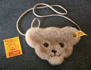 Vtg STEIFF Knopf Im Ohr West German made Teddy Bear Head Face Coin Purse - Picture 1 of 16