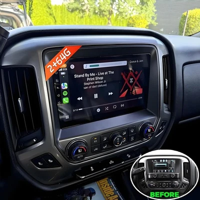 Apple Carplay For 2014-2018 Chevrolet Silverado GMC Sierra Car Stereo Radio 64G - Image 1 of 4