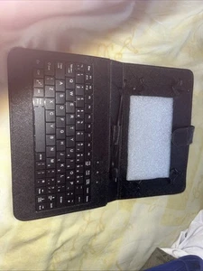 Custodia per tablet Kindle in pelle nera con tastiera - Foto 1 di 4