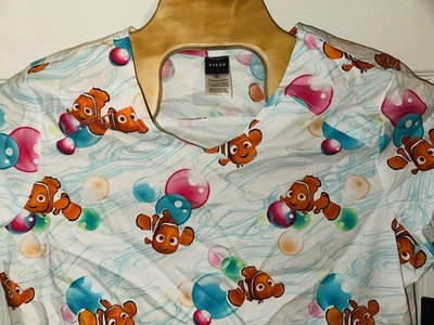 New Disney Pixar Tooniforms NEMO XL Medical Uniform Scrub Top 2-pockets - Image 1 of 4