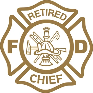 Retired Chief Firefighter Decal Vinyl Sticker EMR Fire Dept Rescue Responder - Picture 1 of 10