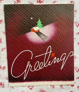 Vintage 1930s Art Deco Christmas Star Over Solitary House and Tree Greeting Card - Picture 1 of 6