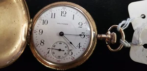Antique 1908 Waltham pocket watch gold filled, Grade: No. 625, 16s 17j, Running - Picture 1 of 21