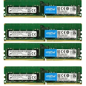 Crucial 64GB (4X16GB) DDR4 2400MHz PC4-19200 2RX8 ECC UDIMM Memory CT16G4WFD824A - Picture 1 of 5