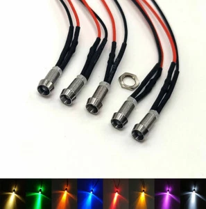 3mm Ultra Bright Pre-Wired LEDs 5mm Panel Mount Indicator 3V 6V 9V 12V 24V~220V - Picture 1 of 10