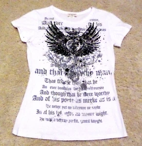 CALIFORNIA GIRLZ U.S.A. Y2K GRAPHIC T SHIRT RHINESTONES, SZ S (READ) EXC COND!! - Picture 1 of 4