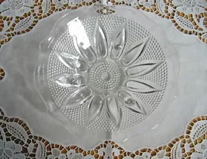Cuentas de vidrio transparente vintage Anchor Hocking girasol Hobnail 6 1/2" con pies ~ - Imagen 1 de 7