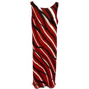 Jessica Howard Women's Dress Sleeveless Long Midi Red Black White Sheath Size 6P - Picture 1 of 7