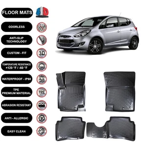 Alfombrillas forro para Hyundai ix20 (2010-2013) 4D moldeadas impermeables negras 4 un. - Imagen 1 de 5