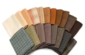 10 Fat Quarters -Textured Homespun Assorted Yarn-dyed Woven Plaid Fabric M223.18 - Picture 1 of 7