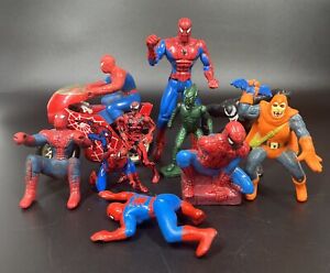 Vintage Marvel Amazing Spiderman Action Figure Lot of 10 Figures - Scarce Items