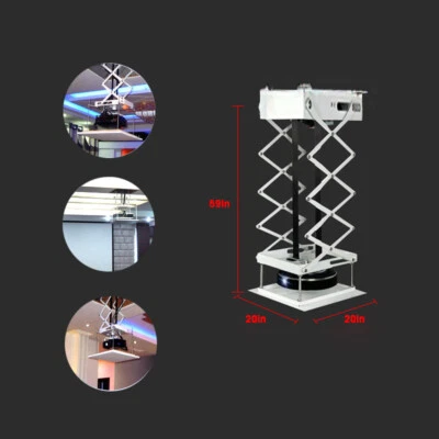 Soporte para proyector de 110 V de 1,5 m (4,9 pies) elevador motorizado control remoto película oculta Foto 1 de 4