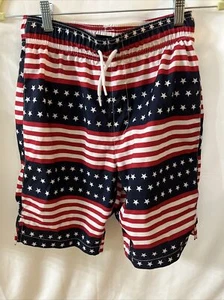 Place Sport XL Boys 14 American Flag Swim Trunks Drawstring Back Pocket - Picture 1 of 5