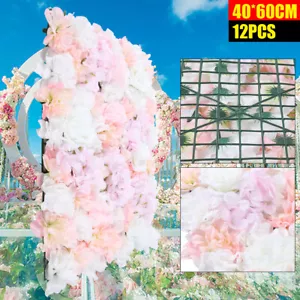 12Stk Künstliche Blumenwand Hochzeit Rosenwand DIY Bühnendeko Foto 40x60cm - Bild 1 von 11
