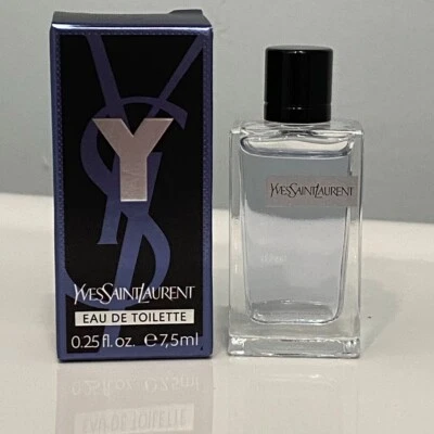 NUEVO EN CAJA YSL Y Eau De TOILETTE Perfume para Hombre (Salpicaduras Tamaño Mini: 7.5 ml/0.25 OZ) Foto 1 de 4