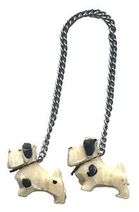 JUEGO DE COLECCIÓN DE 2 PERROS ESCOCESES TERRIERS BOTONES ENVOLTURA SUÉTER CADENA - Imagen 1 de 5