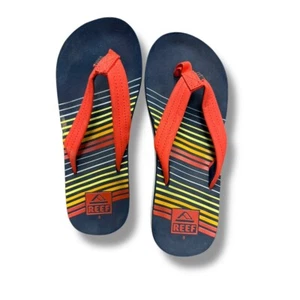 Reef Kids Flip Flops Sandals Striped Comfort Beach Pool Slides Size 3 - Picture 1 of 10