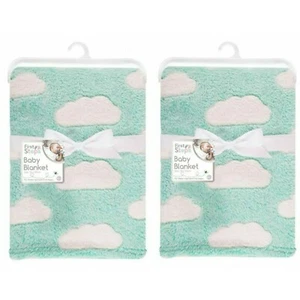 2 x Baby Neugeborene weiche Fleecedecke Kinderwagen Krippe Moses Korb Mädchen Junge Wolkenmärchen - Bild 1 von 3
