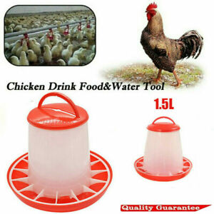 1.5L Automatic Bird Chook Poultry Feeder Drinker Chicken Poultry Waterer Tool US