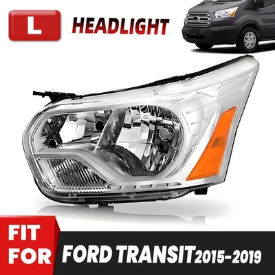 For 2015-2019 Ford Transit 150 250 350 Halogen Chrome Headlight Headlamp Driver - Image 1 of 2