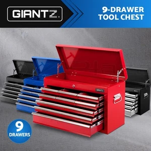 Giantz 9 Drawer Tool Box Chest Cabinet Toolbox Storage Garage Organiser Set - Picture 1 of 42