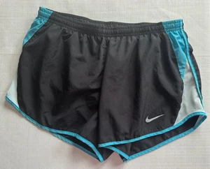 Nike ✔️ Dri Fit Running Shorts Lined Black Blue Athletic Work Out Large EUC - Picture 1 of 7
