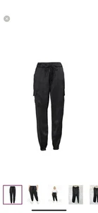 Madden NYC Junior Gr. LS Satin schwarz Cargo Tasche Hose mit elastischem Bund 26 Schrittlänge - Bild 1 von 10