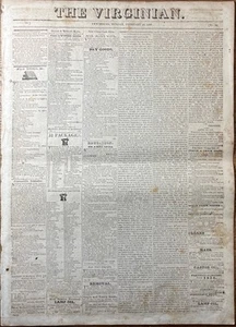 Virginia Lynchburg / Virginian Lynchburg Monday February 13 1826 Americana - Imagen 1 de 2