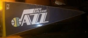 RARE NEW ORLEANS JAZZ FULL SIZE PENNANT FROM FIRST YEAR nice cons. tip cut off - Picture 1 of 2