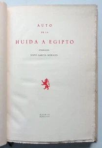 Auto de la Huida a Egipto - Justo García Morales -Colección Joyas Bibliográficas - Bild 1 von 2