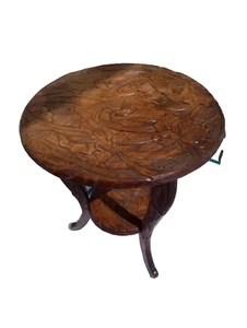 ANTIKER Liberty & Company Liberty's BEISTELLTISCH GESCHNITZTE BLUMEN LAUB - Bild 1 von 23