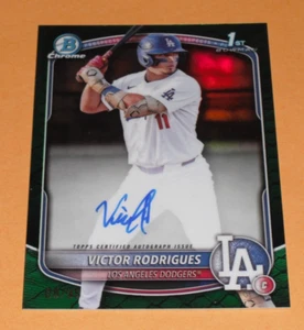 Bowman 2025 Cromo Victor Rodriguez 1er Arquero Verde Reptiliano Automático 08/99 - Imagen 1 de 2