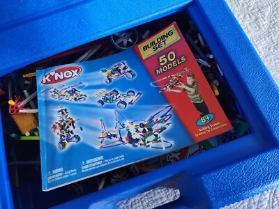Vintage K'NEX Big Blue Box Plastic Storage Carry Case And KNEX Book Included - Image 1 of 4