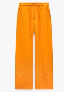ZARA DAMEN NEU MIT ETIKETT Kollektion ORANGE SATIN PYJAMAHOSE LIMITIERTE EDITION XS-XXL 3132/839 - Bild 1 von 9