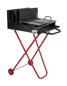 BARBECUE A LEGNA IN FERRO CON GRIGLIA ACCIAIO INOX RICHIUDIBILE 52X54X94h cm - Foto 1 di 9