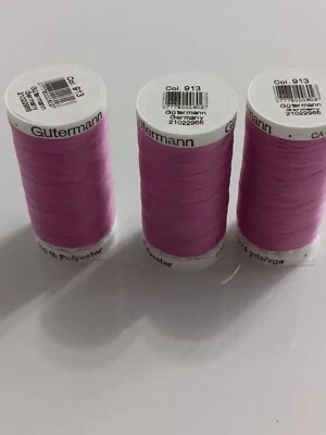 3- Carretes Gutermann 274 yardas de hilo de poliéster color 913 Foto 1 de 4