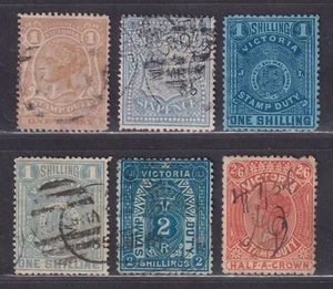 Victoria Scott AR33\\AR38 Used 1879-86 Postal Fiscal Issues 6 Stamps SCV $148.75 - Picture 1 of 2