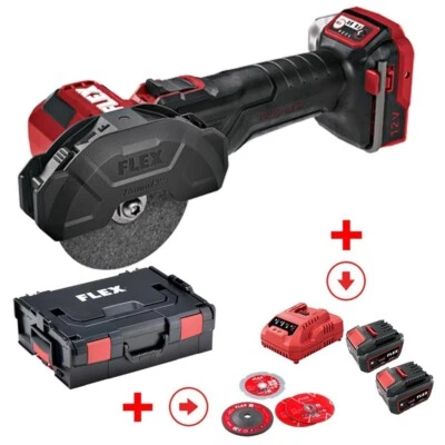 Flex LBE 76 12-EC Akku Mini-Winkelschleifer 76 mm + 2 Akkus 12V/5Ah+Ladeger.