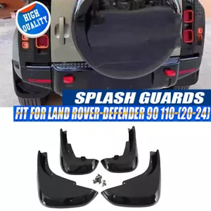 Glossy Black Wheel Mud Flaps Mudguards Accessories For Defender 110 90 2020-2024 - Bild 1 von 14